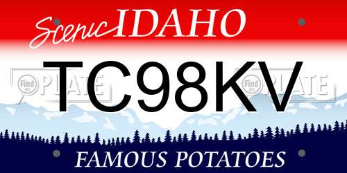 TC98KV Idaho License Plate