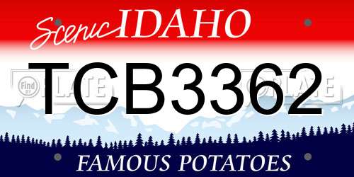 TCB3362 Idaho License Plate