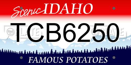 TCB6250 Idaho License Plate