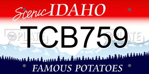 TCB759 Idaho License Plate