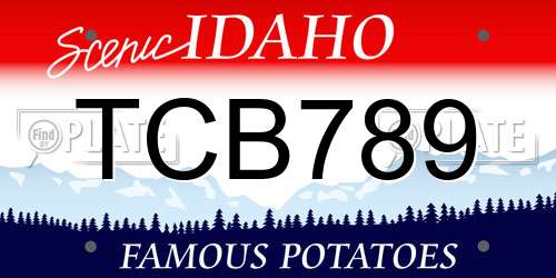 TCB789 Idaho License Plate