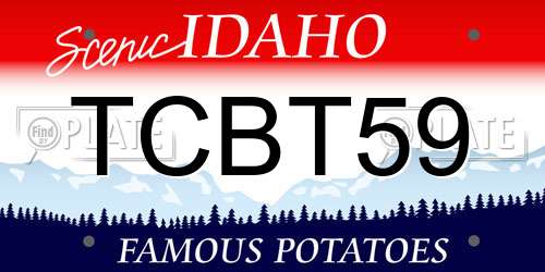 TCBT59 Idaho License Plate