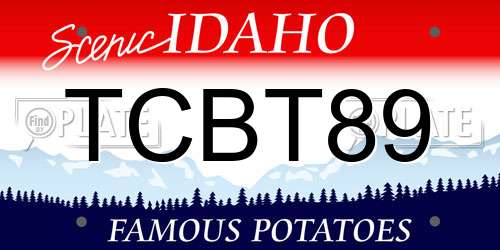 TCBT89 Idaho License Plate