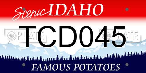 TCD045 Idaho License Plate