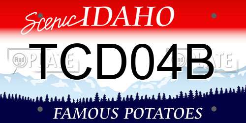 TCD04B Idaho License Plate