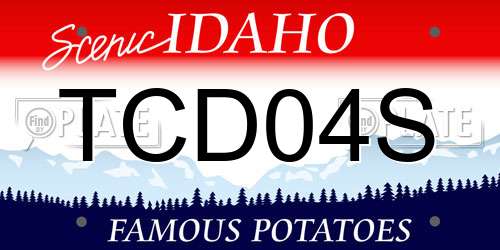 TCD04S Idaho License Plate