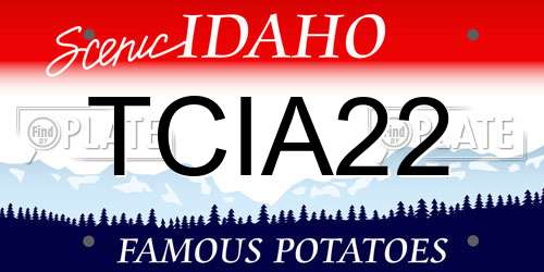 TCIA22 Idaho License Plate