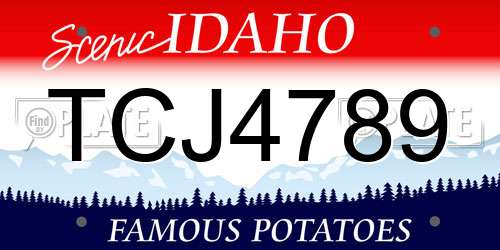 TCJ4789 Idaho License Plate