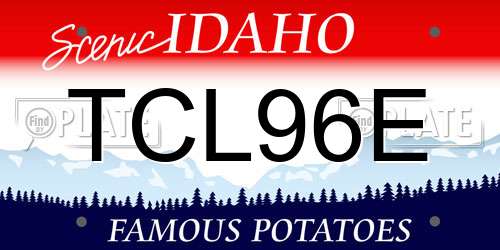 TCL96E Idaho License Plate