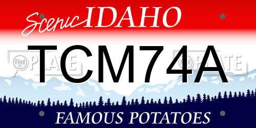 TCM74A Idaho License Plate