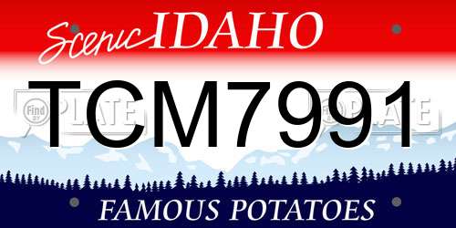 TCM7991 Idaho License Plate