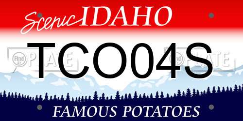 TCO04S Idaho License Plate