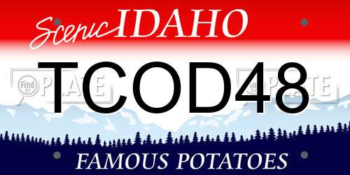 TCOD48 Idaho License Plate