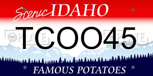 TCOO45 Idaho License Plate