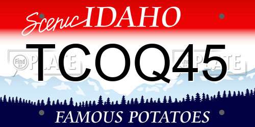 TCOQ45 Idaho License Plate