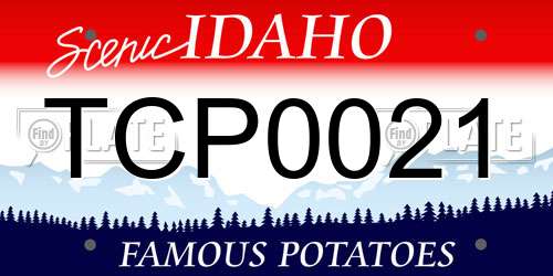 TCP0021 Idaho License Plate