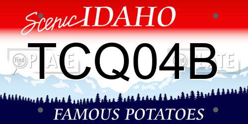 TCQ04B Idaho License Plate