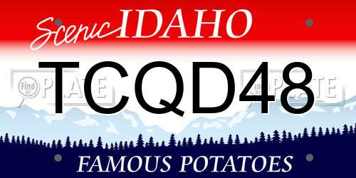 TCQD48 Idaho License Plate