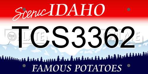 TCS3362 Idaho License Plate