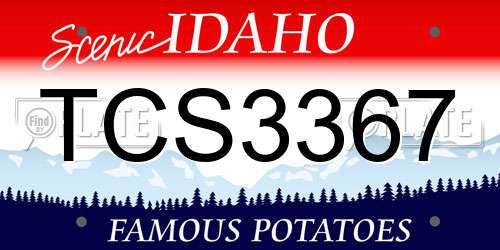 TCS3367 Idaho License Plate