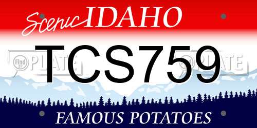 TCS759 Idaho License Plate