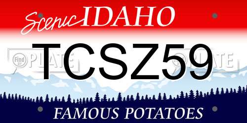 TCSZ59 Idaho License Plate