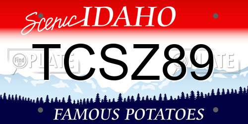 TCSZ89 Idaho License Plate