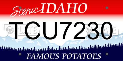 TCU7230 Idaho License Plate