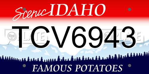 TCV6943 Idaho License Plate