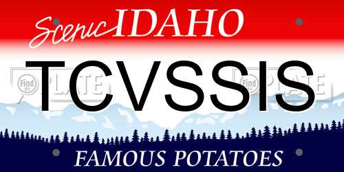 TCVSSIS Idaho License Plate