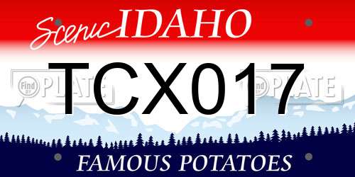 TCX017 Idaho License Plate
