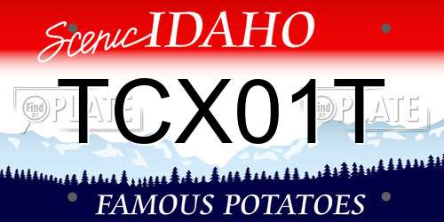 TCX01T Idaho License Plate