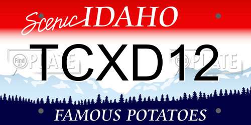TCXD12 Idaho License Plate