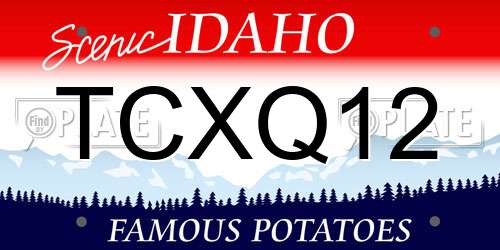 TCXQ12 Idaho License Plate