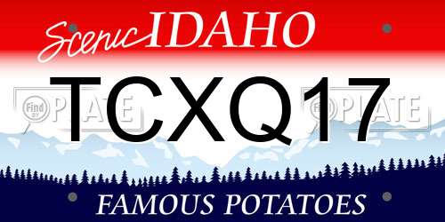 TCXQ17 Idaho License Plate