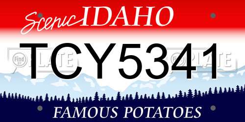 TCY5341 Idaho License Plate