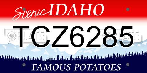 TCZ6285 Idaho License Plate