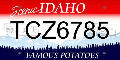 TCZ6785 Idaho License Plate