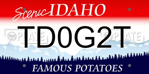 TD0G2T Idaho License Plate