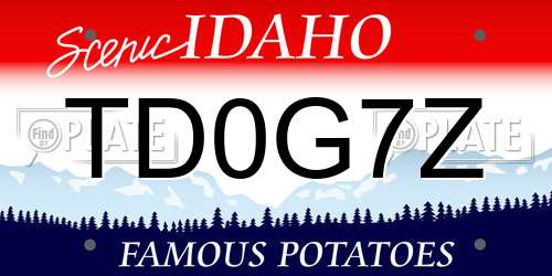 TD0G7Z Idaho License Plate
