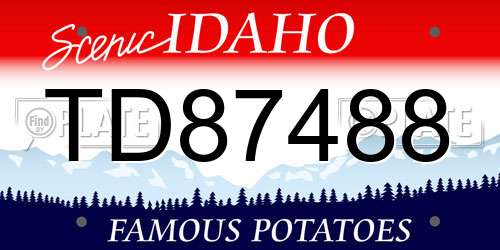 TD87488 Idaho License Plate