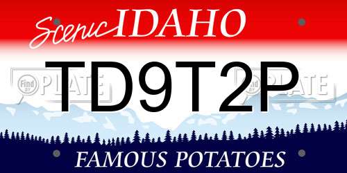 TD9T2P Idaho License Plate