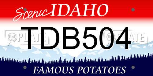 TDB504 Idaho License Plate