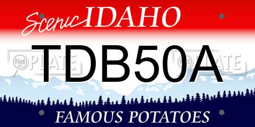 TDB50A Idaho License Plate