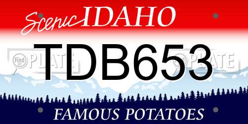 TDB653 Idaho License Plate