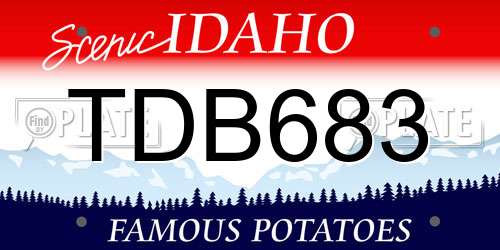 TDB683 Idaho License Plate