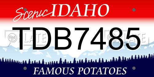 TDB7485 Idaho License Plate