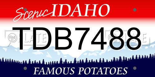 TDB7488 Idaho License Plate