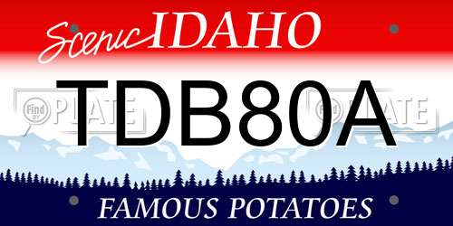 TDB80A Idaho License Plate