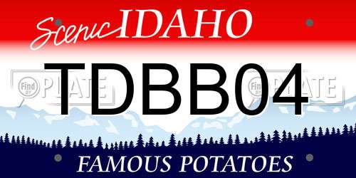 TDBB04 Idaho License Plate
